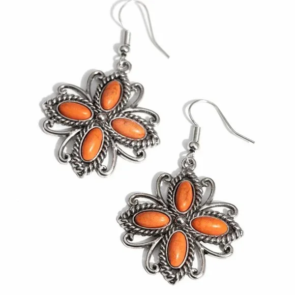 Badlands Ballad - Orange Earrings - Picture 2 of 2